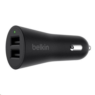  Belkin 4.8A / 24 Watt autós töltő 2 USB port  (kábel nélkül)  (F8M930btBLK) 