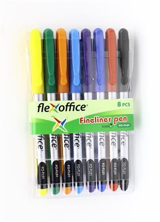  Flexoffice "FL01" tűfilc 0,3 mm 8 különböző szín  (FOFL01V8 / FO-FL01SET8) 