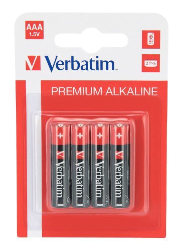  Verbatim Premium alkáli Mini ceruzaelem AAA (4db/csomag)  (49920) 