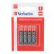  Verbatim Premium alkáli Mini ceruzaelem AAA (4db/csomag)  (49920) 