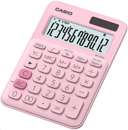  Casio MS-20UC-PK asztali számológép, rózsaszín 