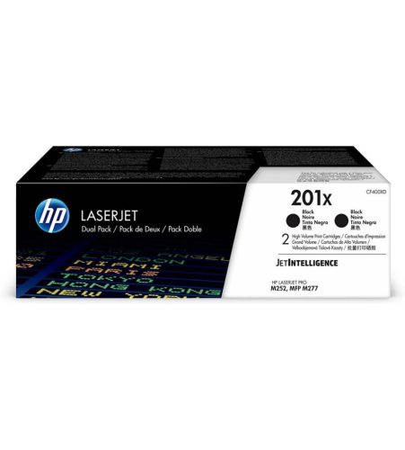  HP 201X 2 darabos nagy kapacitású LaserJet tonerkazetta fekete (CF400XD) 