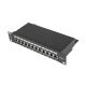  Lanberg Patch panel CAT5e 12 PORT árnyékolt 1U 10" fekete (PPF5-9012-B) 