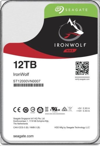  12TB Seagate 3.5" IronWolf SATA merevlemez (ST12000VN0008) 