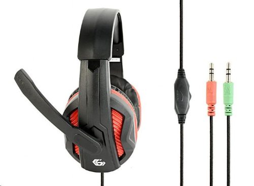  Gembird GHS-03 Gaming mikrofonos fejhallgató fekete-piros 