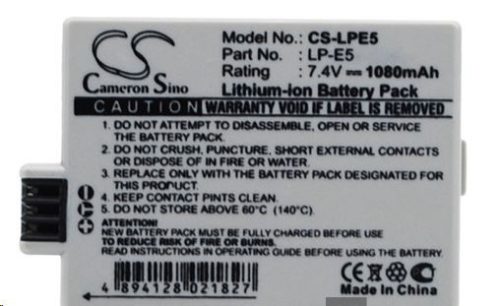  Real Power Canon LP-E5 7.4V 1080mAh utángyártott akku Li-ion (LPE5) 