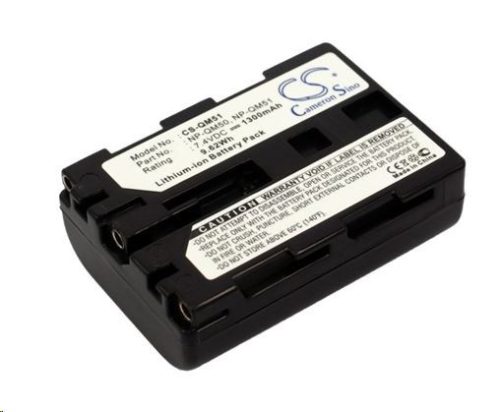  Real Power Sony NP-QM51, NP-QM50,  NP-QM51 7.4V 1300mAh utángyártott akku Li-ion (QM51) 