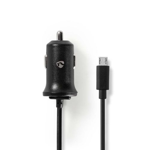  Nedis autós töltő 2.4 A Micro USB fekete (CCHAM240ABK) 