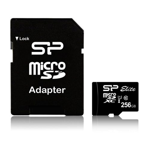  256GB microSDXC Memóriakártya Silicon Power Elite UHS-1 + adapter (SP256GBSTXBU1V10SP) 