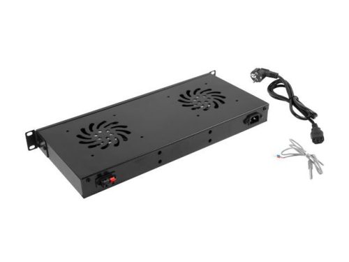  Lanberg 19" ventilátor egység + termosztát LCD kijelzővel fekete (AK-1502-B) 