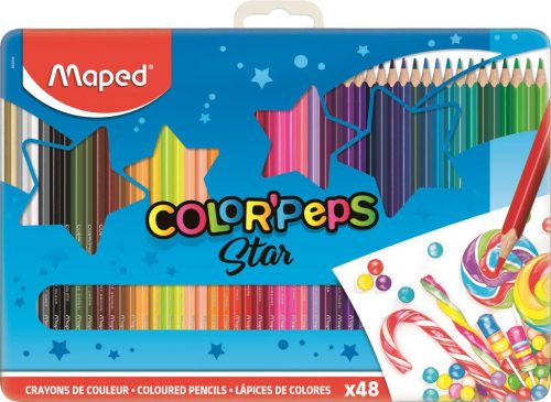  Maped "Color'Peps" színes ceruza készlet és fém doboz 48 különböző szín (832058) 