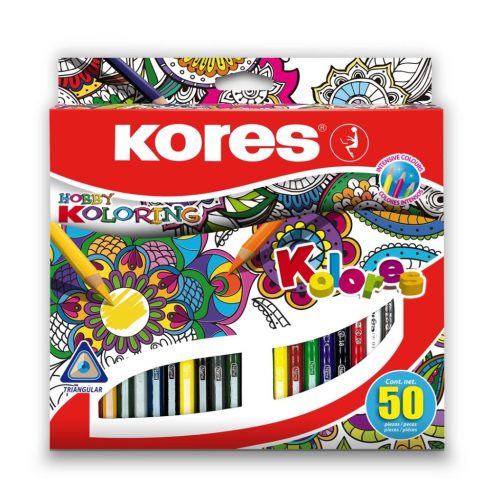  Kores "Triangular" színes ceruza készlet 50 különböző szín (93350) 