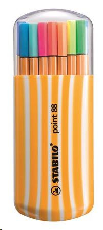  STABILO "Point 88 Zebrui" Tűfilc készlet, 0,4 mm, 15+5 különböző szín (TST882020, 8820-022) 