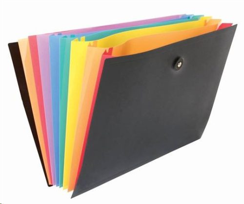 Viquel harmonikamappa, PP, 8 rekeszes, "Rainbow Class", fekete (IV110087) 