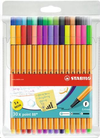  STABILO "Point 88" Tűfilc készlet, 0,4 mm, 25+5 különböző szín (TST88301, 8830-1) 