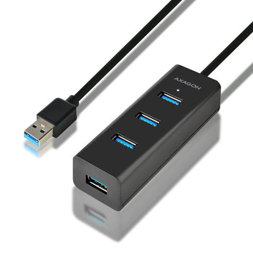  Axagon HUE-S2BL négyportos USB 3.0 HUB gyorstöltéssel, 1,2m kábel 