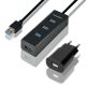  Axagon HUE-S2BP négyportos USB 3.0 HUB tápegységgel 