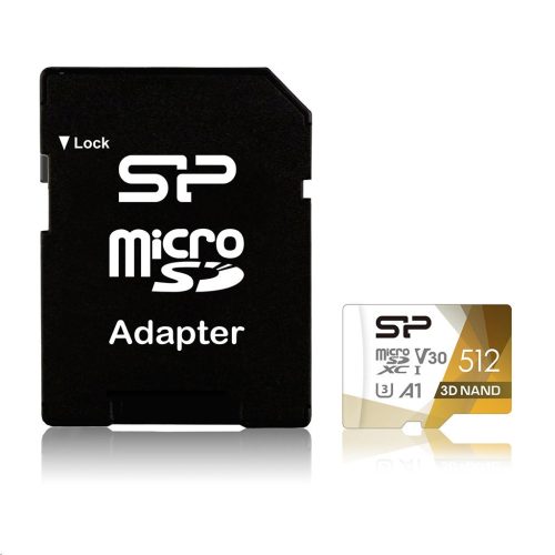  512GB microSDXC memória kártya Silicon Power Superior Pro + adapter (SP512GBSTXDU3V20AB) 