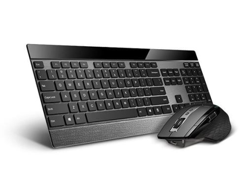 Rapoo 9900M vezeték nélküli (Bluetooth 3.0, 4.0 és 2.4 GHz) billentyűzet + lézer egér fekete (190912) 
