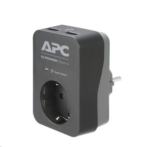  APC Essential SurgeArrest 1 túlfeszültségvédő aljzat 2 USB port fekete (PME1WU2B-GR) 