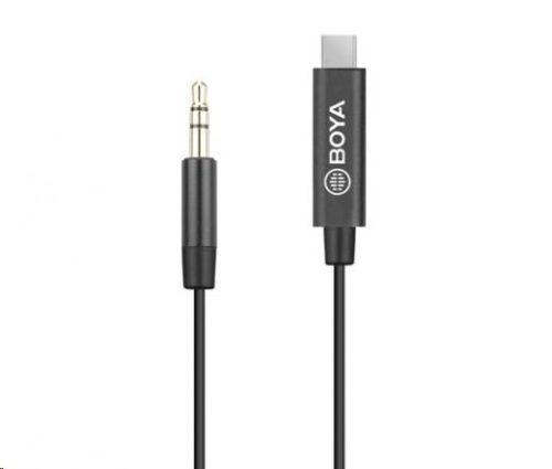  Boya Audio BY-K2 3.5mm TRS jack csatlakozó -> TYPE-C átalakító kábel 20cm 