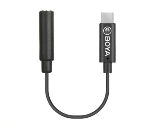  Boya Audio BY-K4 3.5mm TRS jack lengő aljzat -> USB Type-C átalakító kábel 6cm 