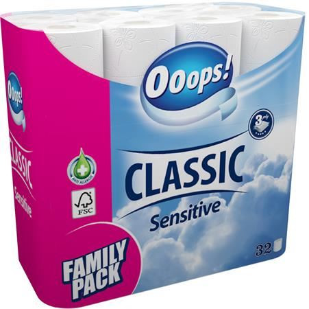  Ooops! toalettpapír 3 rétegű, 32 tekercses sensitive (KTC30321136) 