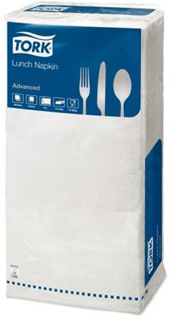  Tork Advanced szalvéta 1/4 hajtogatott, 2 rétegű 33x33cm fehér  (477149) 