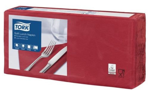  Tork Lunch szalvéta 3 rétegű 33x33cm (150 db/csomag) bordó  (477411) 