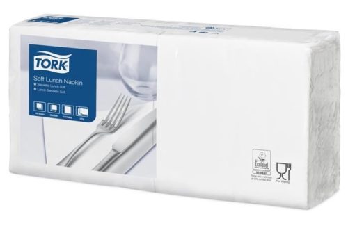  Tork Lunch szalvéta 3 rétegű 33x33cm (150 db/csomag) fehér  (477414) 
