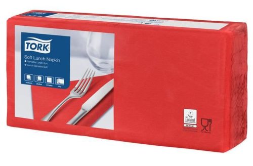  Tork Lunch szalvéta 3 rétegű 33x33cm (150 db/csomag) piros  (477861) 