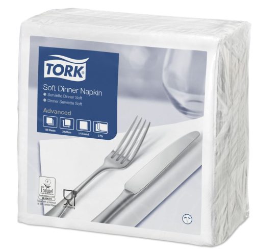  Tork Advanced szalvéta 1/4 hajtogatott 40x40cm fehér  (478746) 