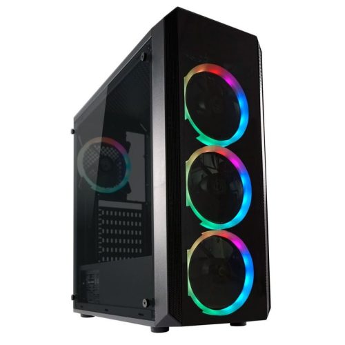  LC Power 703B Quad-Luxx táp nélküli ablakos ház fekete (LC-703B-ON) 