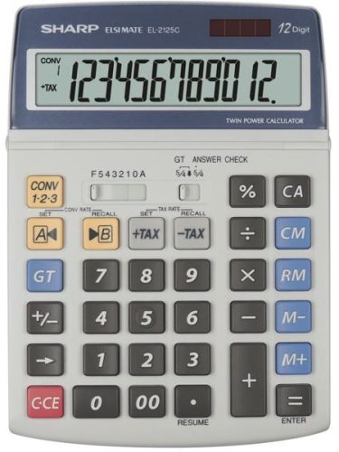  Sharp EL-2125C asztali számológép szürke 