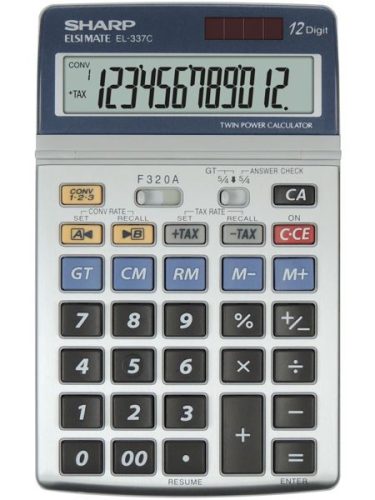  Sharp EL-337C asztali számológép szürke 
