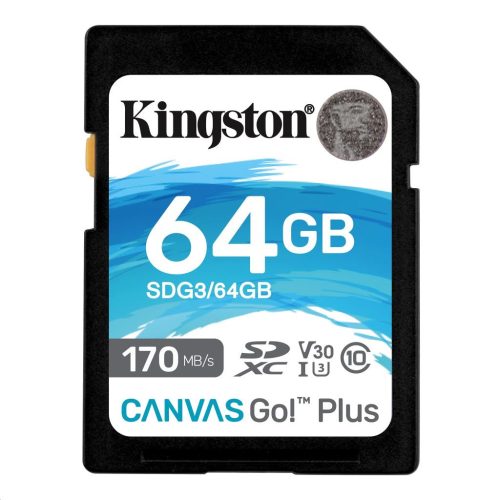  64GB SDXC Kingston Canvas Go! Plus UHS-I U3 V30  (SDG3/64GB) 