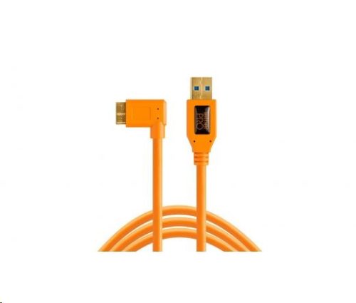  TetherPro USB 3.0 A male -> Micro B Right Angle kábel 4.6m narancssárga (CU61RT15-ORG) 