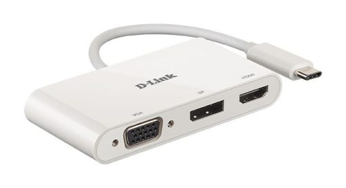  D-Link DUB-V310 USB-C -> HDMI, VGA, DisplayPort adapter fehér 
