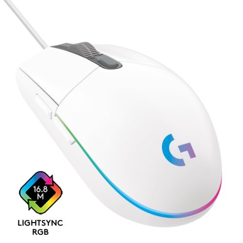  Logitech G102 LIGHTSYNC gaming egér fehér (910-005824) 
