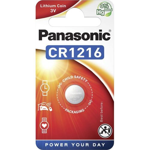  Panasonic 3V Lítium gombelem (1 db/bliszter) (CR-1216EL/1B) 