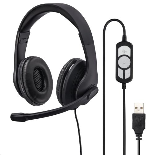  Hama "USB-300" PC headset fekete (139924) 
