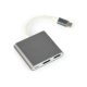  Gembird Cablexpert USB-C -> HDMI + USB-C + USB-A szürke (A-CM-HDMIF-02-SG) 