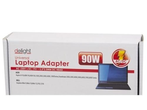  Delight Univerzális laptop/notebook töltő adapter tápkábellel  (55365) 