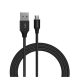  DEVIA GRACIOUS adatkábel (USB - microUSB, 2.4A, gyorstöltő, 100cm) FEKETE, EC203_B 