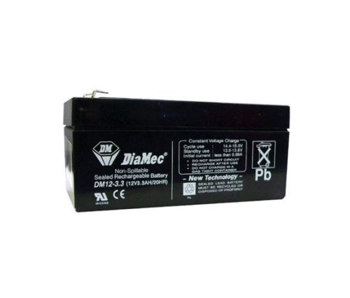  Diamec zselés ólomsavas gondozásmentes akkumulátor 12V 3300mAh 134.5x66x67mm (DM12-3.3) 