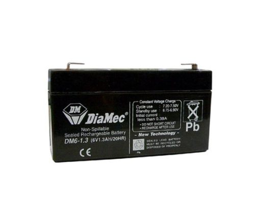  Diamec zselés ólomsavas gondozásmentes akkumulátor 6V 1300mAh 96.5x23.5x56.5mm (DM6-1.3) 