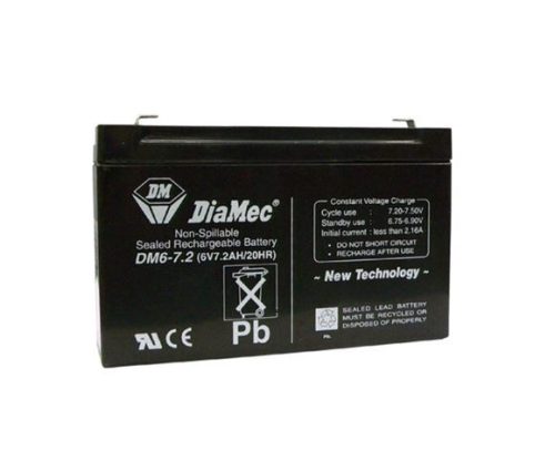  Diamec zselés ólomsavas gondozásmentes akkumulátor 6V 7200mAh 151x34x98.5mm (DM6-7) 