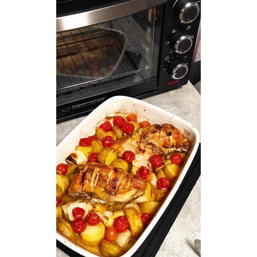 Esperanza Napoli légkeveréses mini sütő, 25 liter, 1600 W, fekete (EKO006)