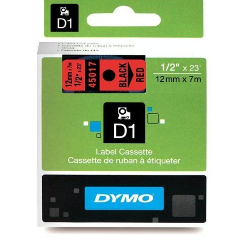  DYMO "D1" Feliratozógép szalag 12 mm x 7 m fekete-piros (GD45017) 