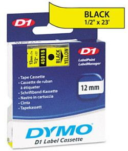  DYMO "D1" Feliratozógép szalag 12 mm x 7 m fekete-sárga (GD45018) 